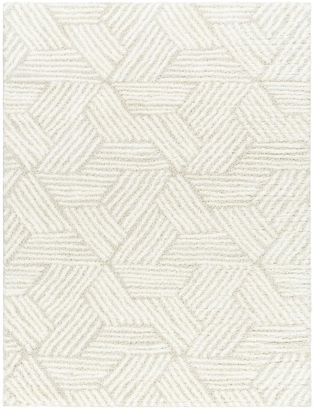 Livabliss CDG2319-71010 7 ft. 10 in. x 10 ft. Cloudy Shag CDG-2319 Modern Machine Woven Rectangle Area Rug, Off-White & Light Beige, Contemporary Area Rugs, 94.49" W X 120.08" L
