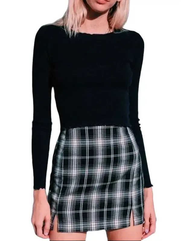 Rosegalette Women's High Waist Fashion Plaid Stretch A-Line Mini Skirt, Cotton & Polyamide Blend skirts for women , Elastic Waist, Comfortable Fit, Casual Bottoms for Fall & Winter Outdoor Activities, Casual Skirt Womenswear skort backtoschoolshopping