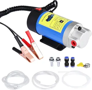 Oil Extractor Pump 12V 100W, Engine Oil Transfer Change Pump, Portable Electric Self-Priming Gear Pump Oil Change Pump with Tubes for   RV ATV and Boat