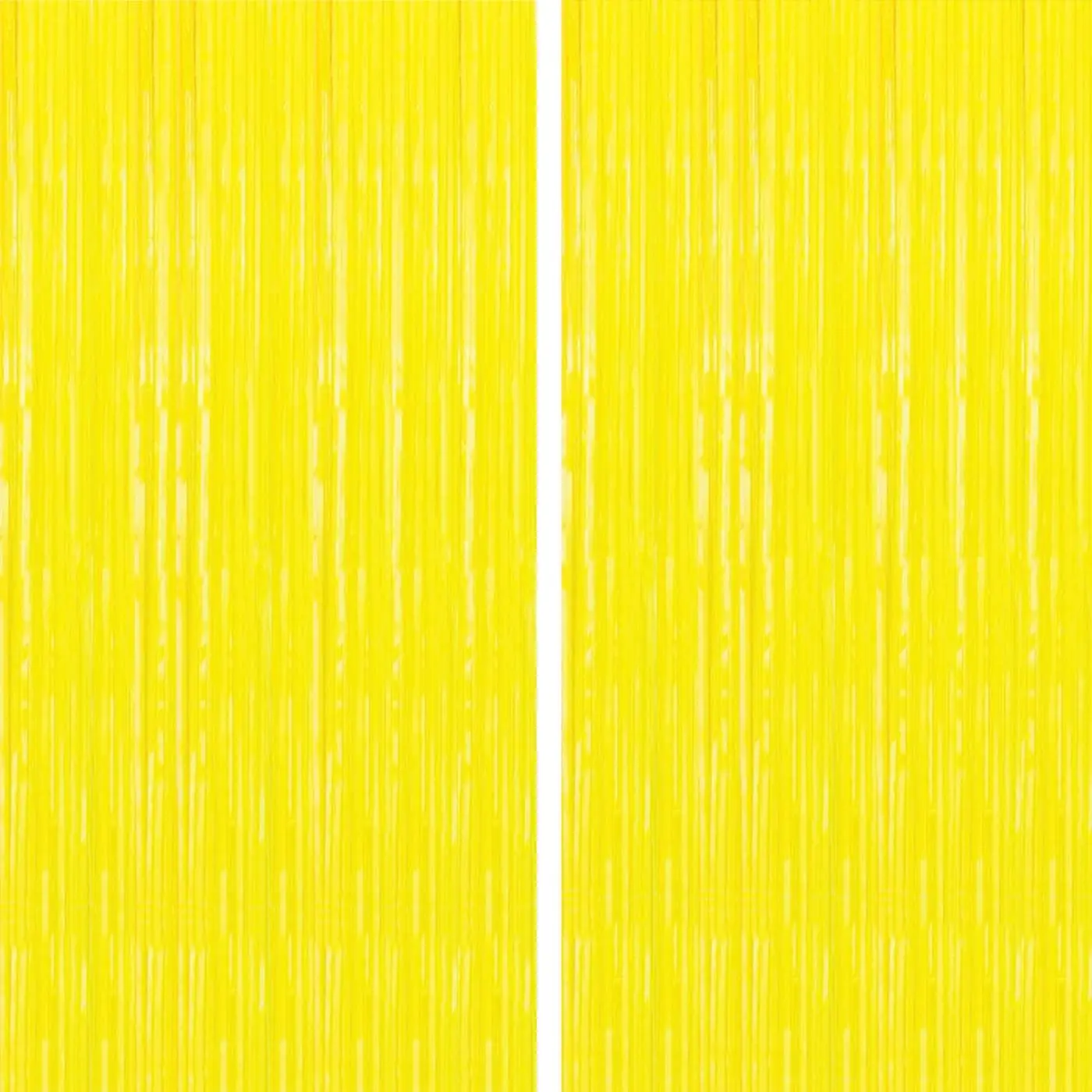2PC Yellow Backdrop Curtain for Birthday Party Decorations, Yellow Streamers Fringe Backdrop Birthday Decorations, Foil Fringe Curtains Party Decorations