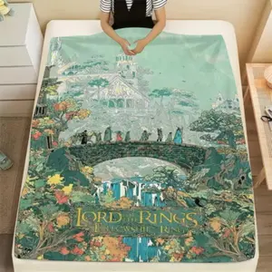 Lord Of The Rings Flannel Throw Middle Earth Landscape Ultra  Soft Blankets, Perfect for Home Bedroom Bed Sofa Picnic Travel and Office Use Ideal for Christmas and Holiday Gifts.