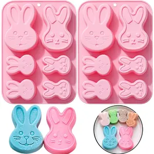 Easter Bunny  Mold for  2 Pack Large Easter Bunny Molds for Baking Jello Candy Molds Easter Soap Molds for Hot  Bombs  Candle Cupcake Decorations (large bunny)