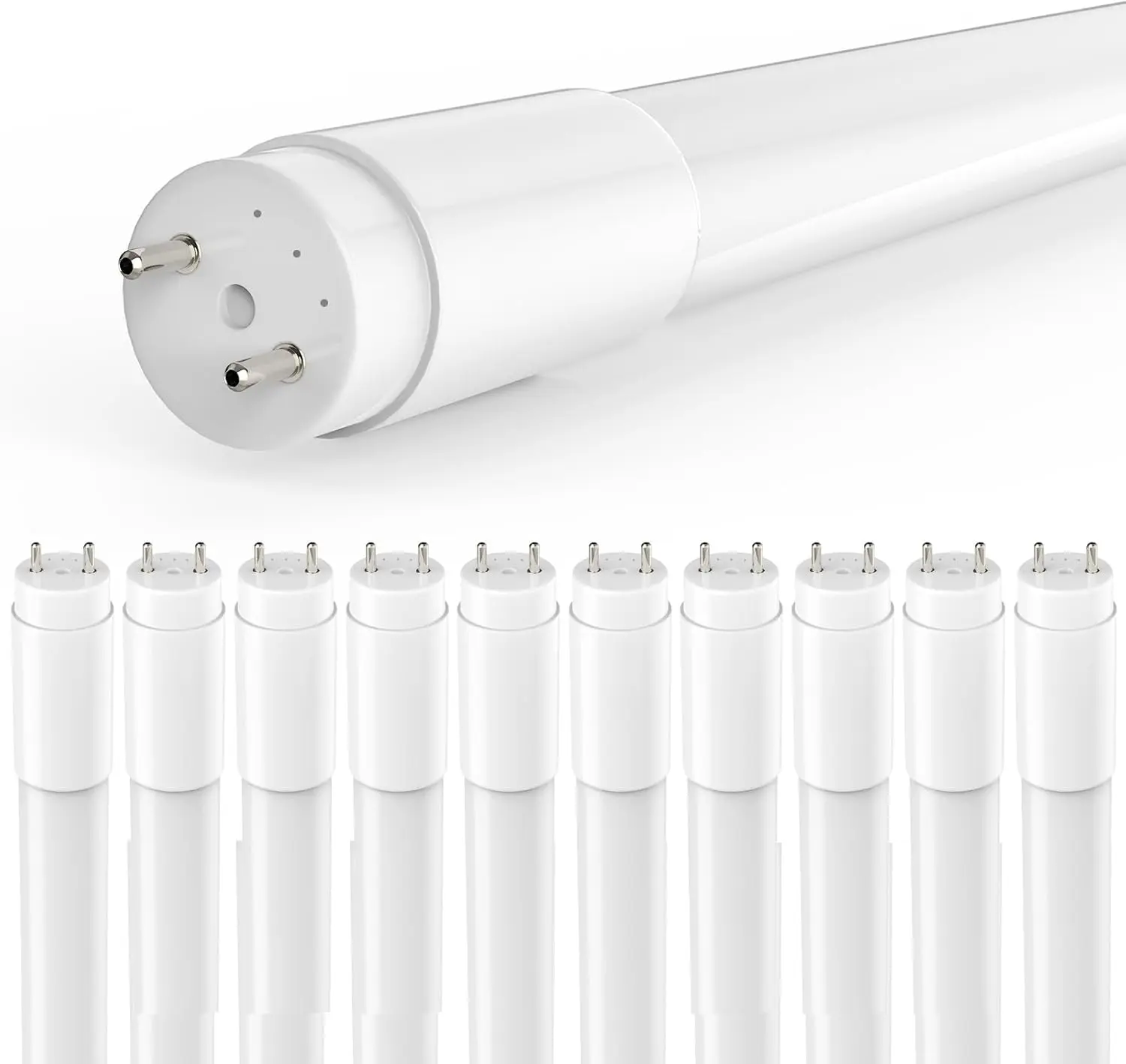 JESLED 10Pack T8 LED Bulbs 4 Foot 4FT T8 Fluorescent Replacement Type A+B 14W 4000K Neutral White Plug and Play or Ballast Bypass G13 T8 T10 T12 LED Replacement Frosted Cover Single ended double end compatible Lamp Energy Efficient Light