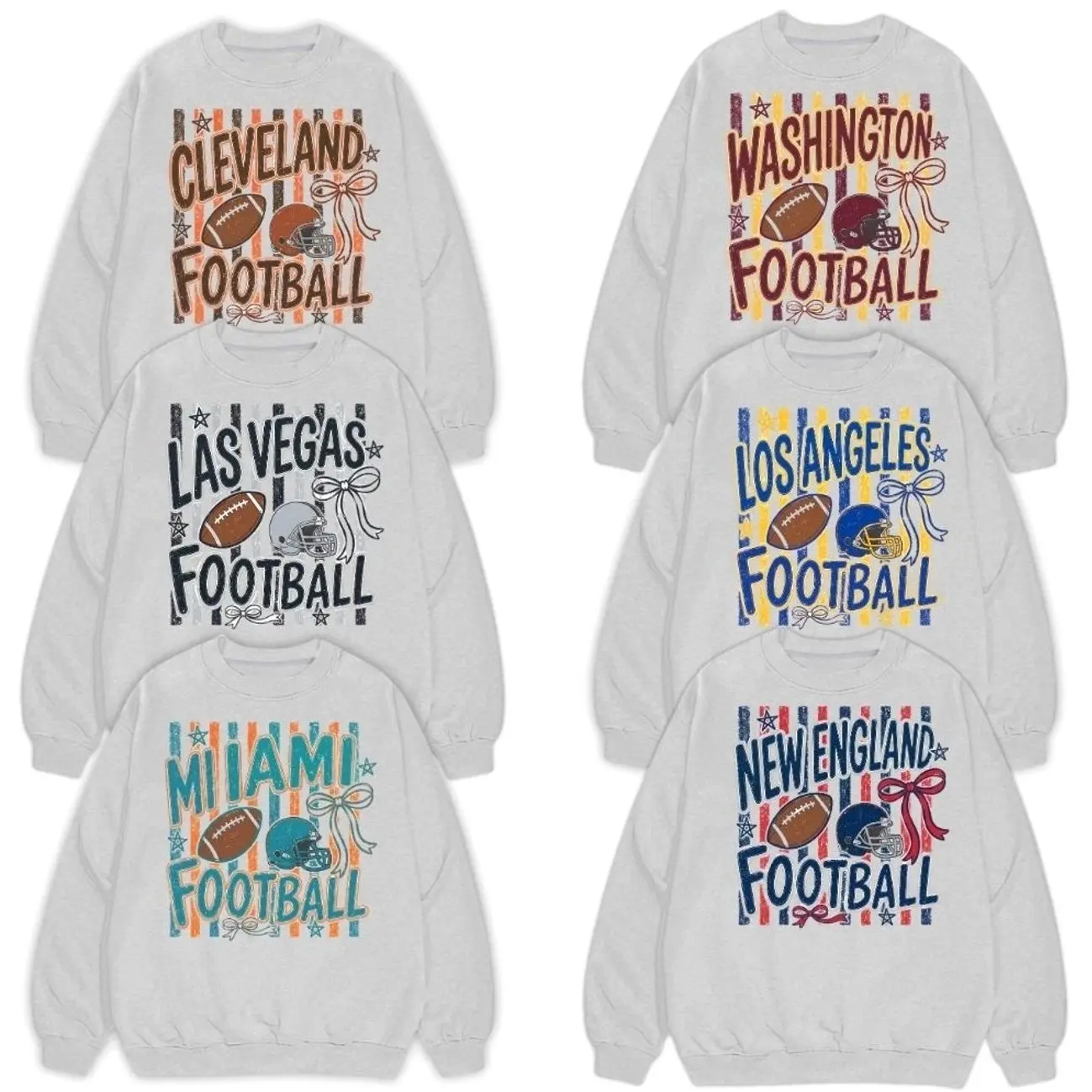 [Sale Off 50%] All Team Football Sweatshirt - Sport Grey, Vintage Football Sports Crewneck, Retro Game Day Pullover, Fan Gift for Men Women 7BQ