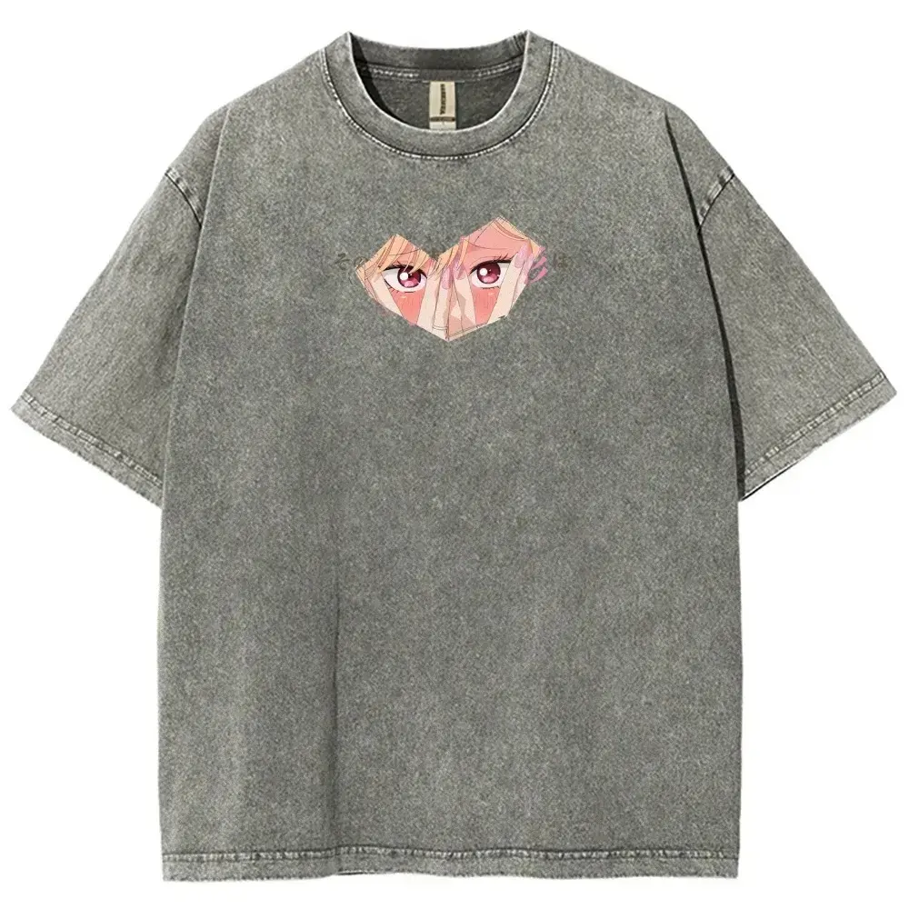 Men's My Dress-Up Darling Distressed Washed T-Shirt - Unisex Fit, Women-Friendly, Short-Sleeve, Vintage Round Neck, Casual Menswear Top (6 Graphic Designs), Festive, Streetwear, Multi-Size, Figure, Cotton, Tshirt, Shortsleeve, Sportswear, Clothes