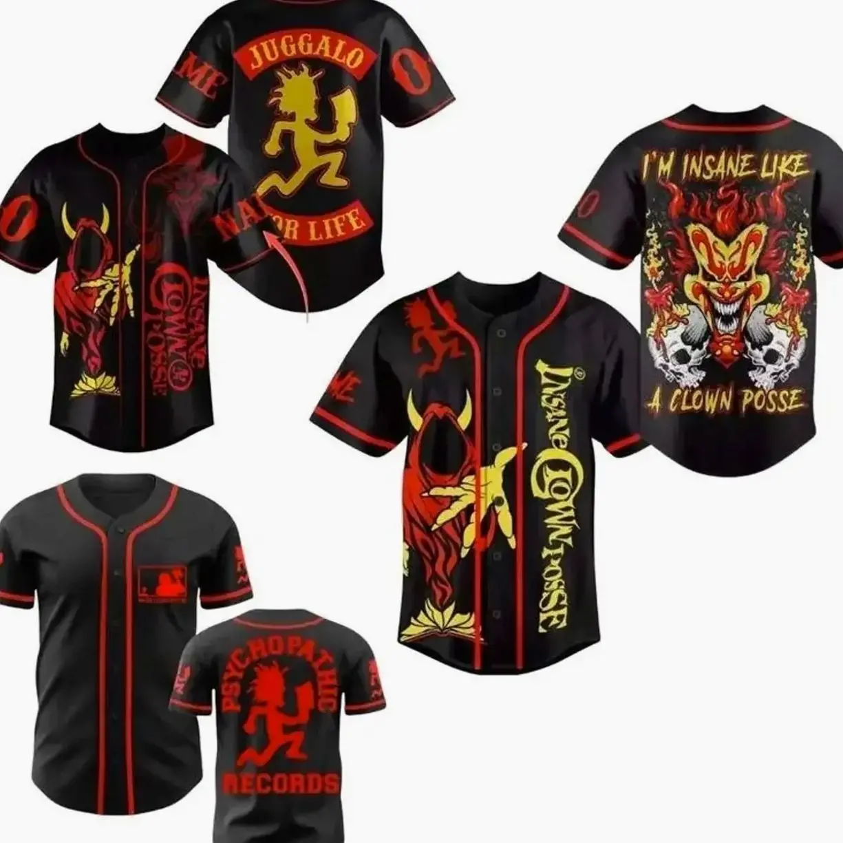 ICP Juggalo Baseball Jersey - Insane Clown Posse, Psychopathic Records Major League Psycho, Unisex Shirt Gift For Him, Gift For Her LS8