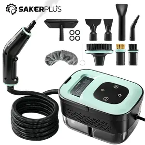 Portable Handheld Steam Cleaner, High Temperature Pressurized Steam Cleaning Machine with Brush Heads for Kitchen Furniture Bathroom Car, 110V