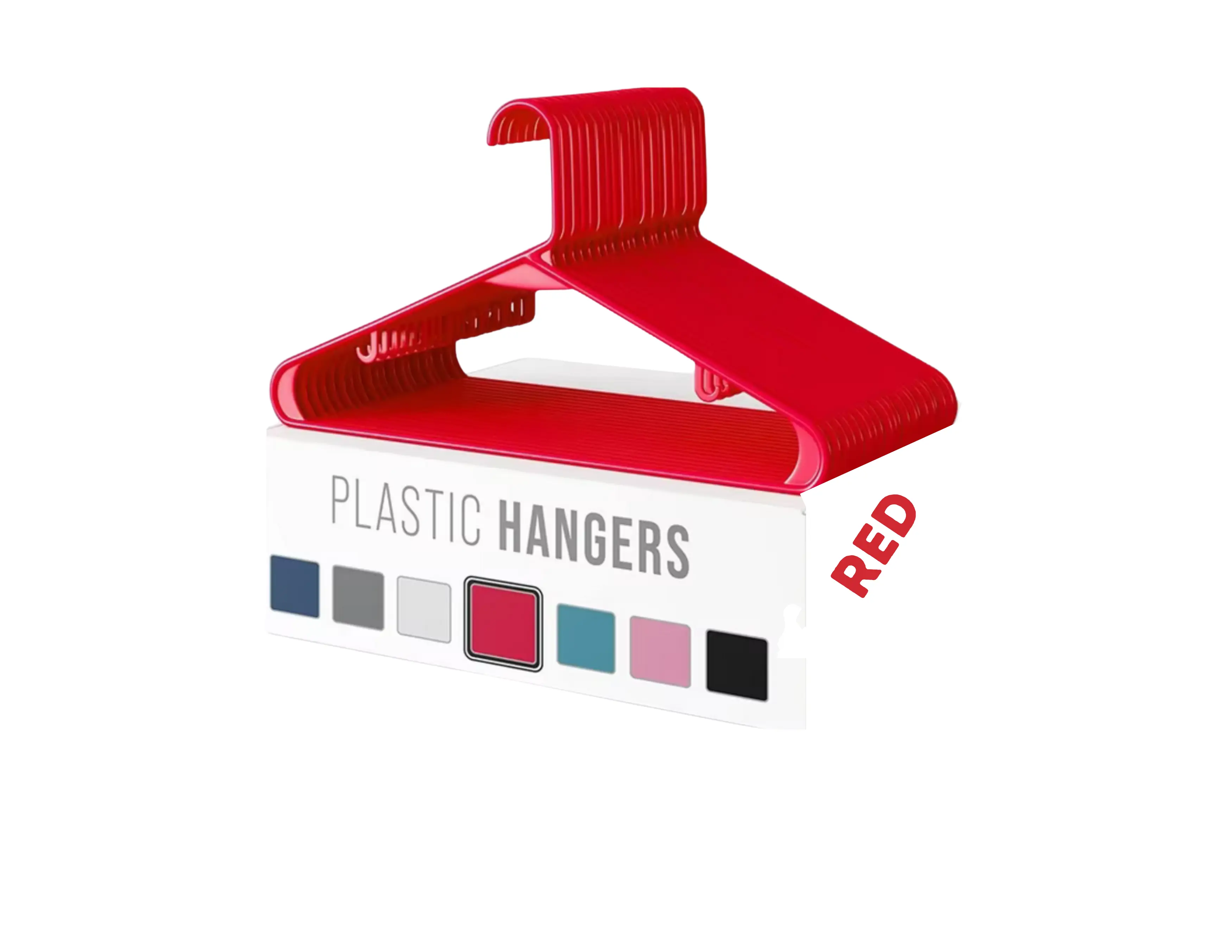 18-Piece Sturdy Reinforced Thick Plastic Clothes Hangers, 4 Bold Colors, Smooth Rotatable Rotating Hook, Heavy-Duty Home Organizer for Dress Hanging, Laundry Supplies (18-Piece Pack)