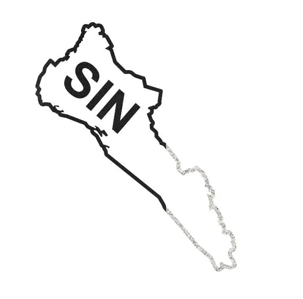 Mexican State Map Outline Sinaloa Vinyl Decal Sticker UV & Waterproof Bumper Window Laptop Automotive Water Bottle Gift accessories – BLACK REFLECTIVE 6"