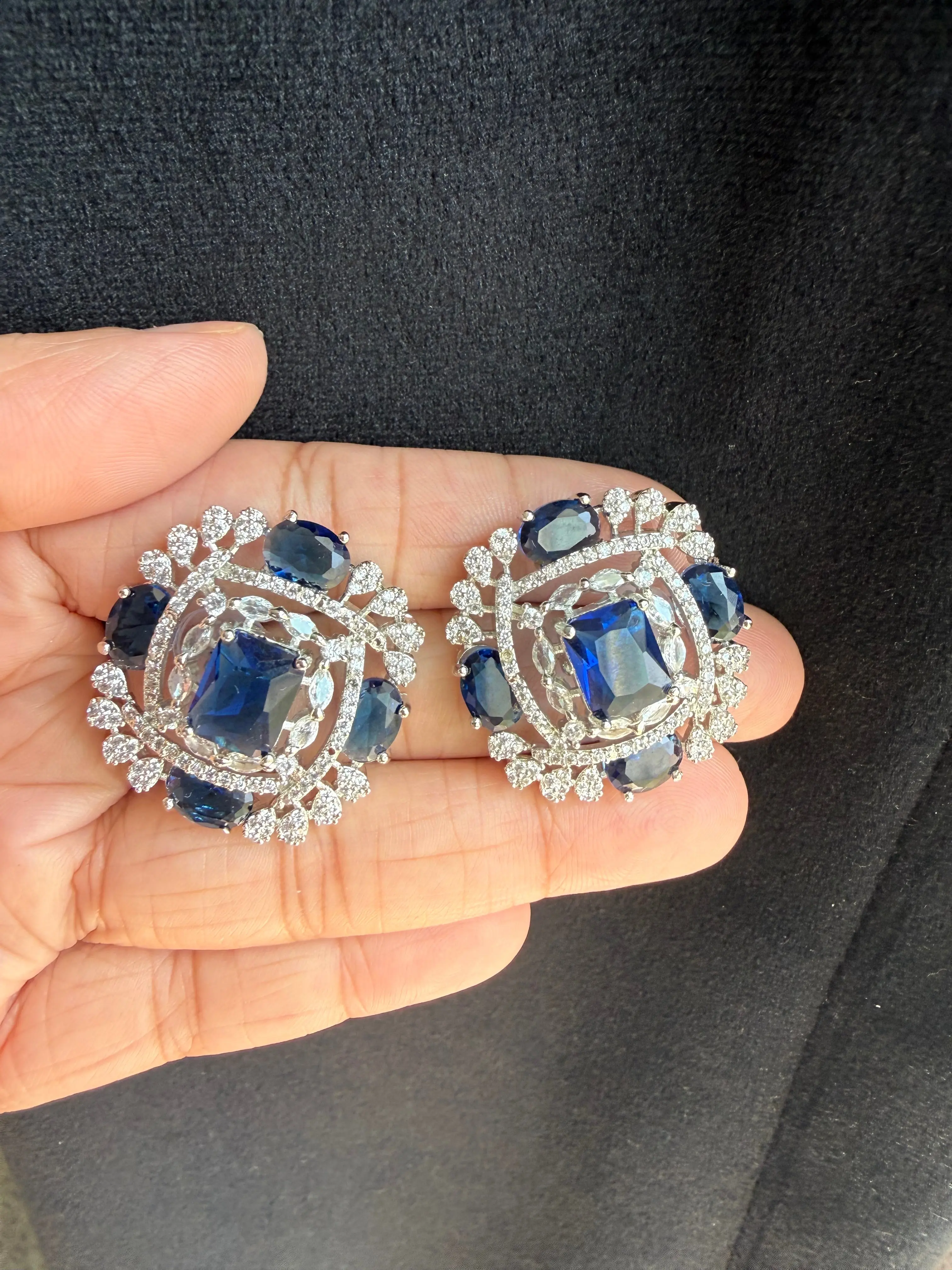 Cubic Zirconia Silver Studs, Premium Quality
