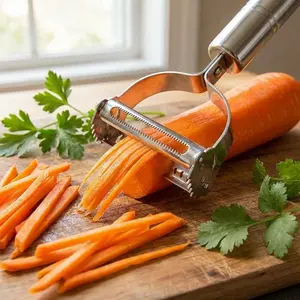 1-Piece Multi-Functional Dual Sided Peeler - Perfect for Holiday Meal Prep, Effortlessly Peels & Juliennes Veggies