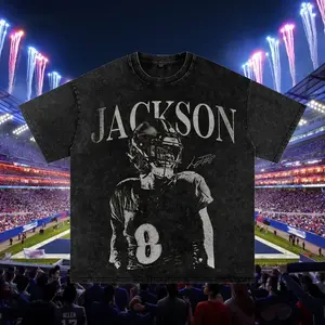 Lamar Jackson Graphic T-Shirt, Vintage Retro 90s Shirt, American Football Bootleg, Baltimore Streetstyle Unisex, Unisex Streetwear Sweatshirt, Sport NoWash Tee