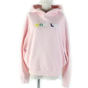 Pre-owned MONCLER Cotton Small Leather Goods Hoodie Pink L Women