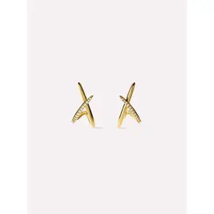 Gold Stud Earrings - Sloane Pave