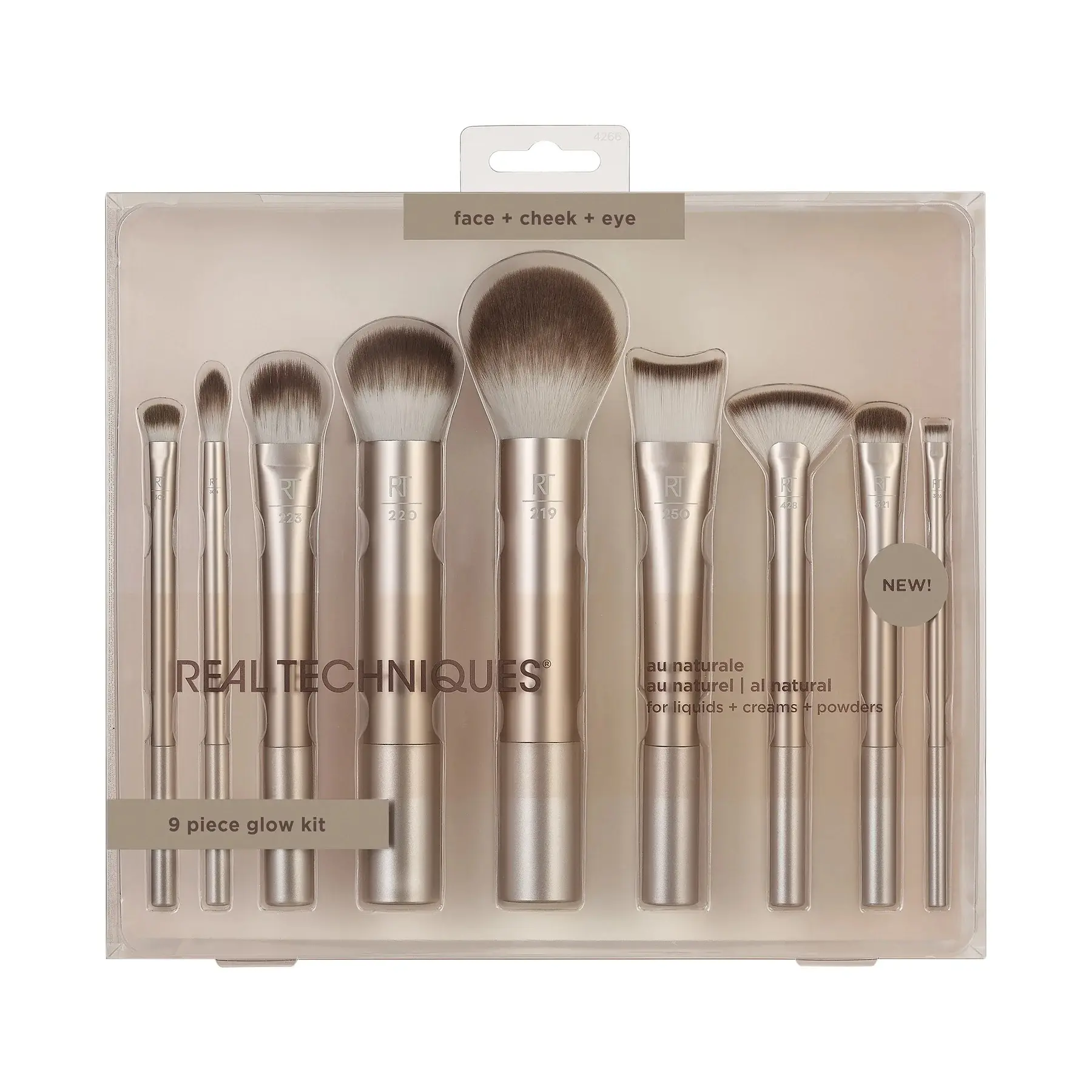 Real Techniques Au Naturale Makeup Brush Set 9 Piece Glow Kit
