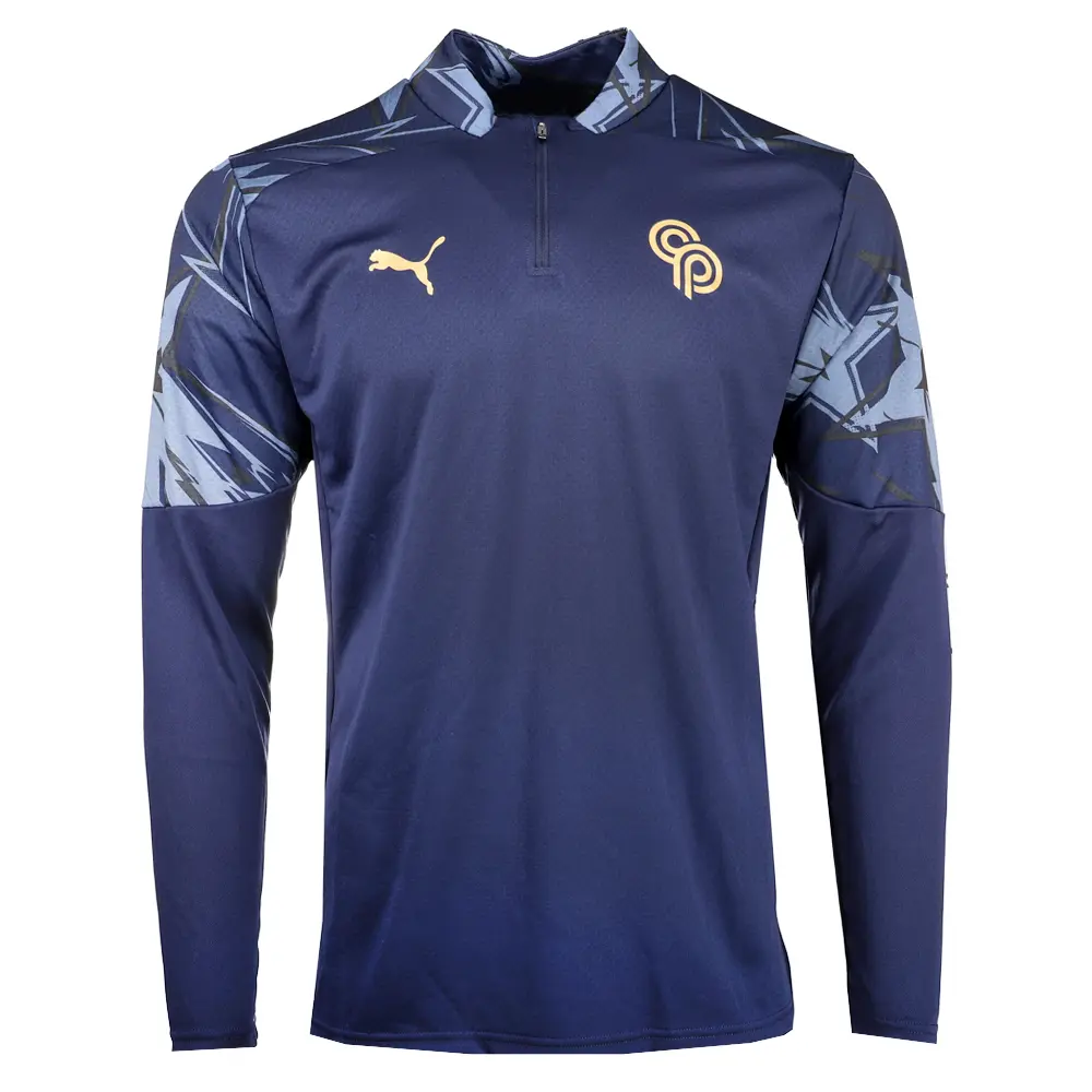 PUMA Mens Christian Pulisic Mock Neck Quarter Zip Casual Tops Casual - Blue