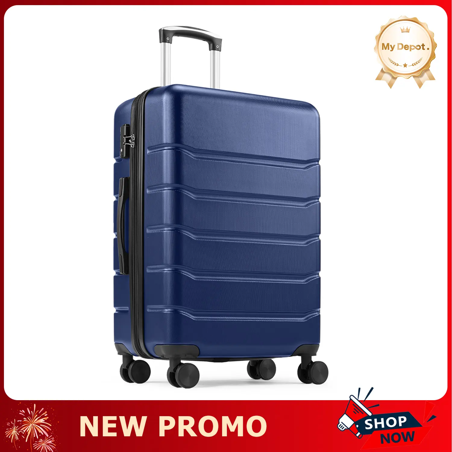 Lightweight Durable Carry-On Luggage, Expandable ABS Hard Shell Rolling Suitcase with Spinner Wheels and TSA Lock for Business & Leisure Travel, Lightweight Durable Luggage, Synthetic, Unisex Adults, Smooth And Easy Maneuverability
