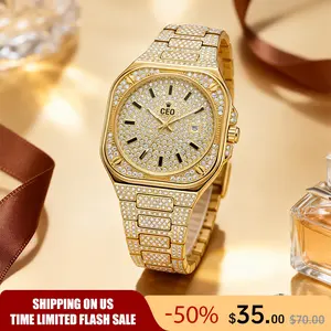 Luxury women’s watch with diamond square dial — stylish, sparkling, waterproof, versatile, timeless classic design. Includes watch adjustment tool. Ideal birthday or anniversary gift.