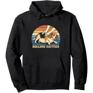 Beagle Rolling Fatties Pun Joke Dog Lover Pullover Hoodie