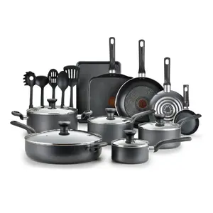 20-Piece Nonstick Cookware Set – Easy Care Pots and Pans, Red Finish for Stylish Cooking