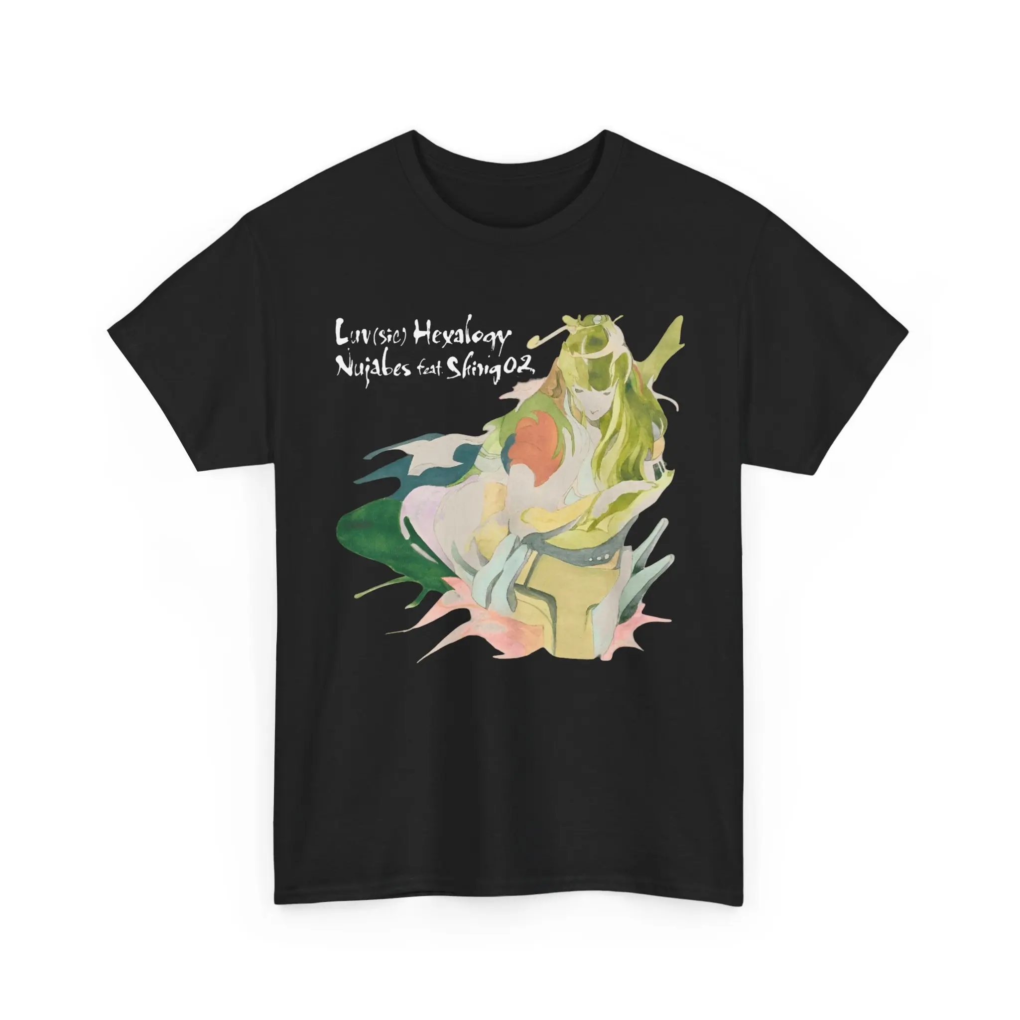 Nujabes Luv Sic Graphic T-Shirt, Unisex Oversized Japanese Hip Hop Style, 100% Cotton Fabric with Ribbed Collar, Tshirt, Garment, Solid, Shortsleeve, Casual, Fit, Loose, Round Neck, Streetwear, Top, Knit, Women, Polyester, Classic, Short Sleeve, Smooth, S