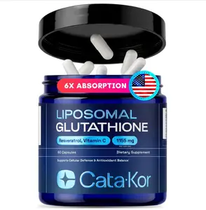 Cata-Kor Liposomal Glutathione 1000mg – Ultra High Absorption with Resveratrol, Vitamin C, Selenium & Vitamin B2 – Antioxidant Support for Immune Support & Healthy Aging – (60 Count (Pack of 1))