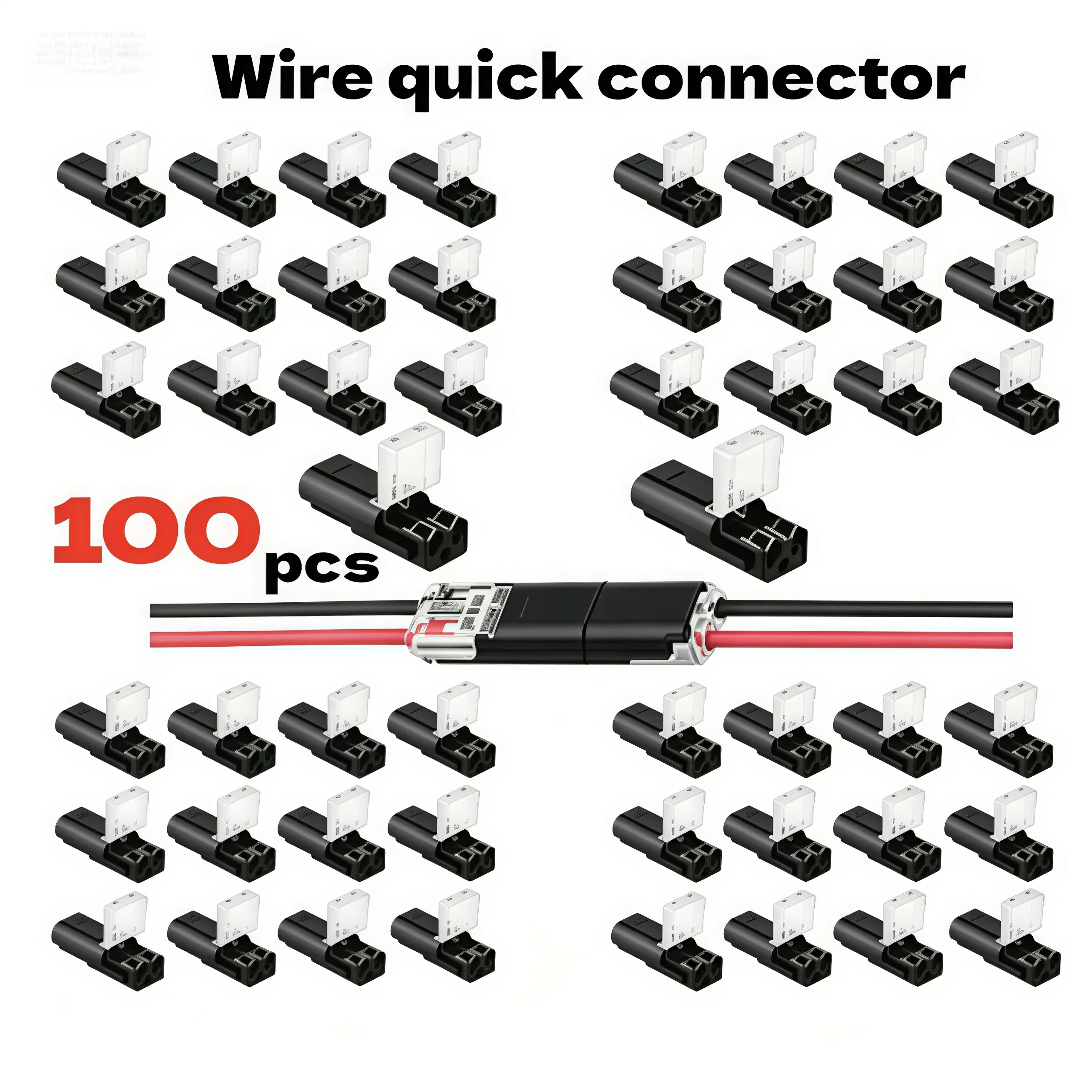 2-Pin Double Wire Plug-in LED Strip Connector, Low Voltage Wire Joint with Locking Buckle, YY Type Quick Connect Plug for LED Strips, Suitable for Strip Lead Wire and Automotive Circuit Power Distribution  Led Lighting Control Lighting Accessories