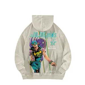 JODIO JJBA JOJOLands acid wash hoodie heavy weight anime fashion , streetwear stylish clean outfit , best gift for fans,unisex dailywear