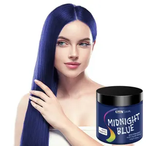 Midnight Blue Semi-permanent Hair Color Cream, Hair Coloring, Hair Dye Cream for Women & Men, Professional Hair Styling Product for Daily Use