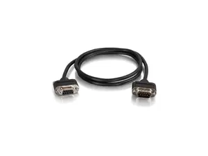 C2G Model 52157 6 ft. Serial RS232 DB9 Cable with Low Profile Connectors M/F - In-Wall CMG-Rated