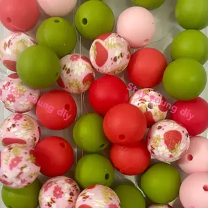 15 mm silicone beadsmix pattern beads