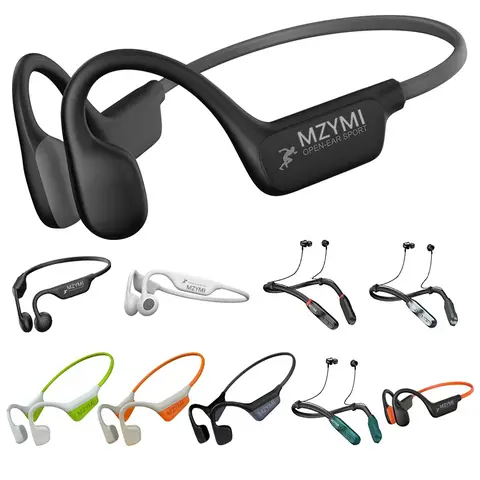 MZYMI i18pro Bone Conduction Open Earbuds - IPX6 Rated Wireless Headphones with Mic Stereo, 240mAh Battery Fast Charging, Active Noise Cancellation, Adjustable Hands-Free Dustproof Sports Earbuds for Cellphones