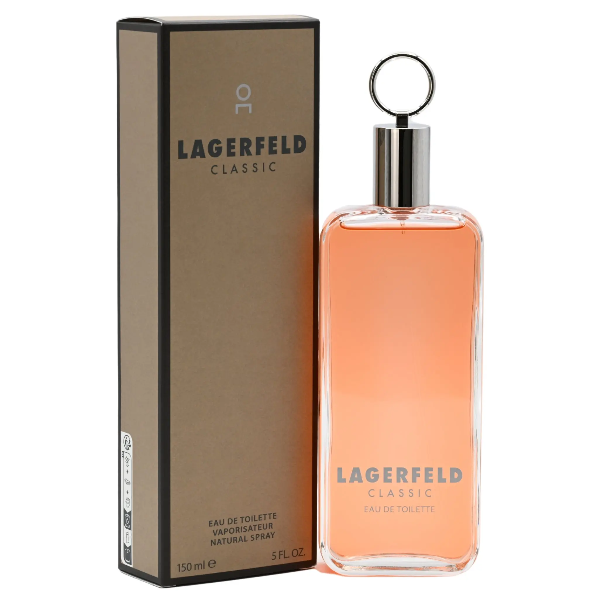 Karl Lagerfeld Classic Eau de Toilette for Men, Woody Oriental Scent with Warm Spice & Tobacco Notes, Ideal for Evening Wear, 5.0 oz, Fragrance Scent Blend, Spicy, Woody & Earthy