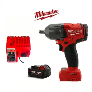 Milwaukee M18 18V Impact Wrench Kit - 6.0Ah Red Lithium Battery + Fast Charger Included, Heavy Duty Tool