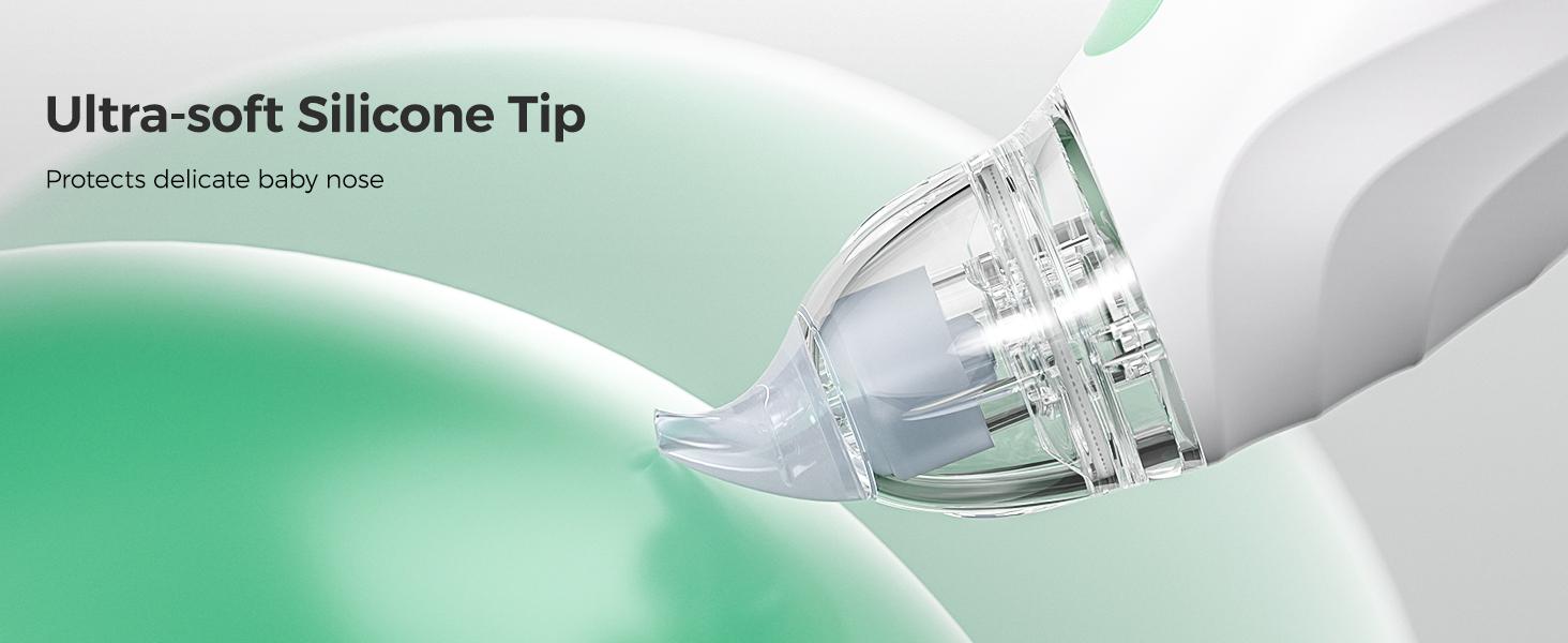Momcozy Baby Nasal Aspirator, 3 Suction Levels Electric Nasal Aspirator for Baby, Portable Baby Nose Aspirator with Light Soothing and Music