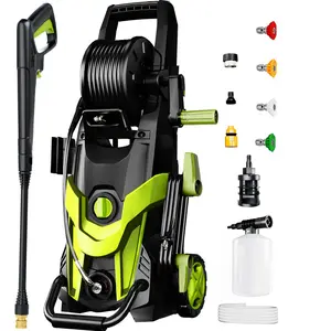 2026 upgraded high-pressure washer, portable household car washer, multi-functional for yard and floor cleaning, equipped with nozzles, adjustable water pressure, portable and mobile, used for car/fence/driveway/home cleaning