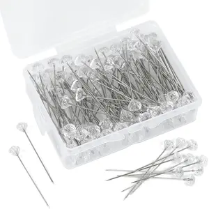 100 count Corsage Bouquet Pins , 2 Inch Floral  Pins for Bouquets Rhinestone  Pin for Wedding Bridal Hair Accessories  Decoration DIY Craft Sewing