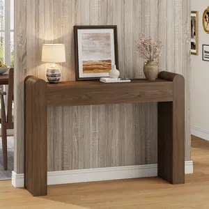 Aowos Console Table for Entryway, Sofa Table Behind Couch, 47" Farmhouse Foyer Table Entryway Table for Living Room, Entrance, Hallway, Walnut, Natural