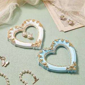 European Style Resin Heart Shape Photo Frame Prop, Multi-Color Options, Photography Props, Miniature House Decor, Holiday Atmosphere Decoration, Home Decoration