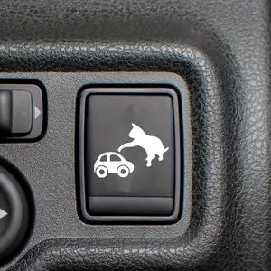 2PCS/SET Cat Playing with Car Sticker for Car Interior Buttons, Decal for Cars, Highlight Cat Lover Funny Style, Inject Pet Interaction DNA into Your Car, Trendy Decoration Maximizes Interior Cuteness