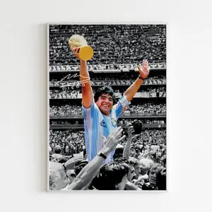 Vintage Diego Maradona Argentina Soccer Poster - Sports Wall Art Print For Football Fans -