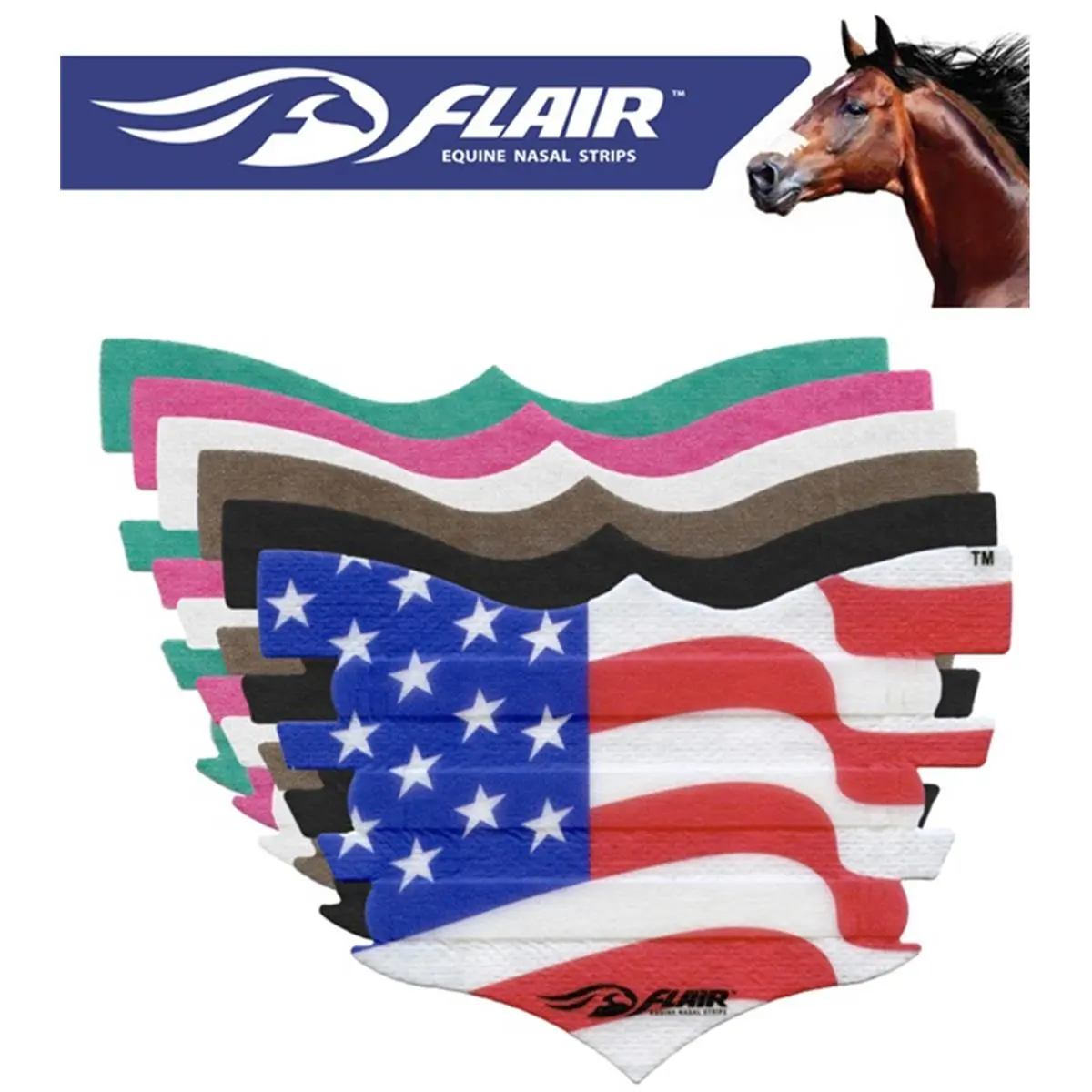 Flair 3080-BK Equine Nasal Strip, Black, for Nasal Relief