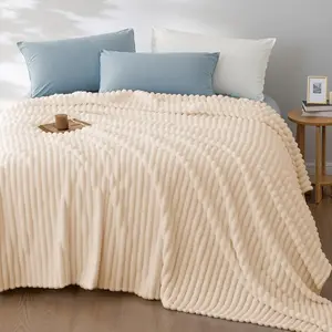 ROSEKIND Cozy Blanket-Patio Furniture Decor,Classic Stripe Pattern, Ideal for Bed,Couch, Travel,Camping, All Seasons,Home Bedroom Decor