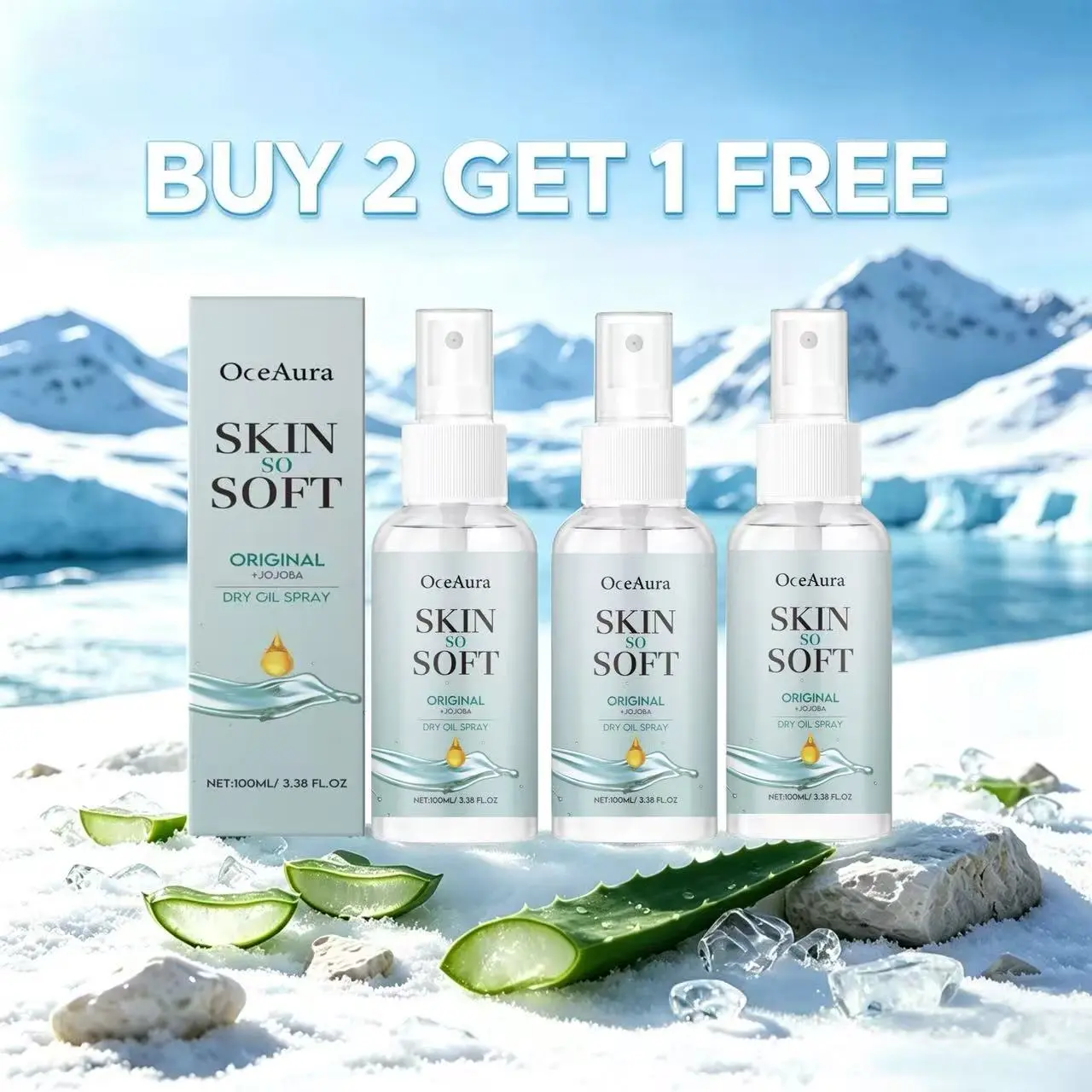 【Buy 2 Get 1 Free】OceAura – Jojoba Oil Moisturizing Spray, gentle nourishment, deep hydration, improves dry skin, brightens complexion, softens build-up on joints, multifunctional care, delicate texture, suitable for all skin types
