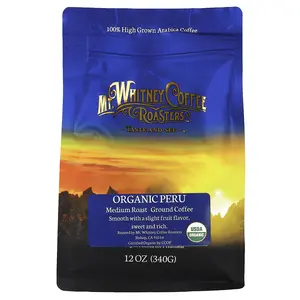 Mt. Whitney Coffee Roasters Organic Peru, Ground Coffee, Medium Roast, 12 oz (340 g)