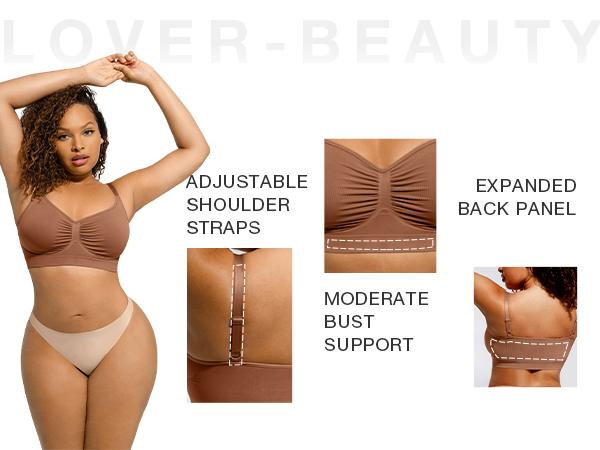 FeelinGirl Women's Wireless Sculpt Bra Comfort Bralettes No Underwire Unlined Cami Bra Seamless Tshirt Bras Sports Bra Bralette Basic Comfortable Fit Womenswear Everyday Deals For You Days