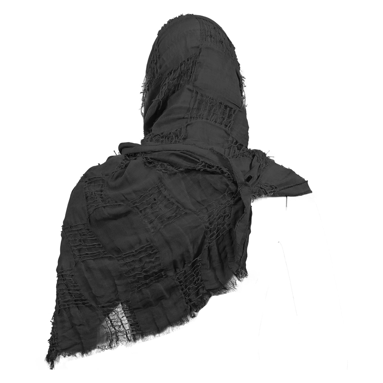 Medieval Renaissance Hooded Cloak Cape with Viking Brooch, Dune Wasteland Shawl Scarf, Post Apocalyptic Rogue Cowl, Arm Warmers Set for Halloween Costume, Streetwear Cosplay & Pop Culture Events Adjustable Waist Rechargeable Porch Goose Raincoat Umbrella