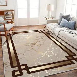 Modern Simple Geometric Pattern Rug, Non-slip Washable Floor Mat, Decorative Carpet for Home Living Room Bedroom Hotel Dining Room