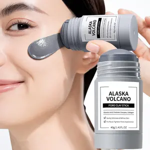 Deep Cleansing Volcanic Mud Mask Stick 1.41oz, Contains Glycolic Acid And Probiotic Complex, Purifying Mask, Used for Cleansing Light Beige, Oil Control, Covering/Hidden, Exfoliating, Exfoliating, Improving The Appearance Of (2 Sticks)