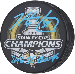Kris Letang Pittsburgh Penguins Autographed 2016 Stanley Cup Champs Hockey Puck with "2016 SC Champs" Inscription - Fanatics Authentic Certified